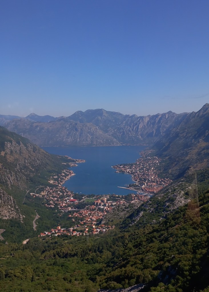 Kotor - bay view from the cable car cabine